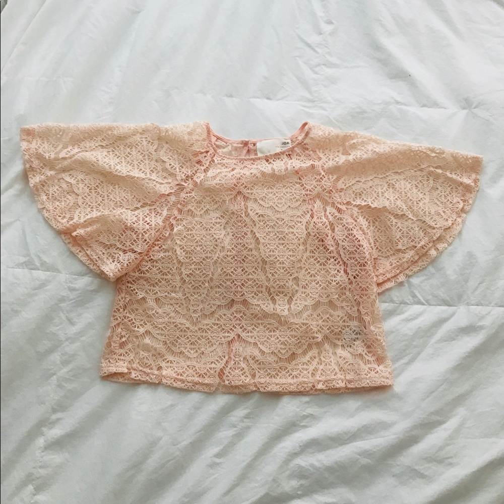 Flutter sleeve, lace crop top